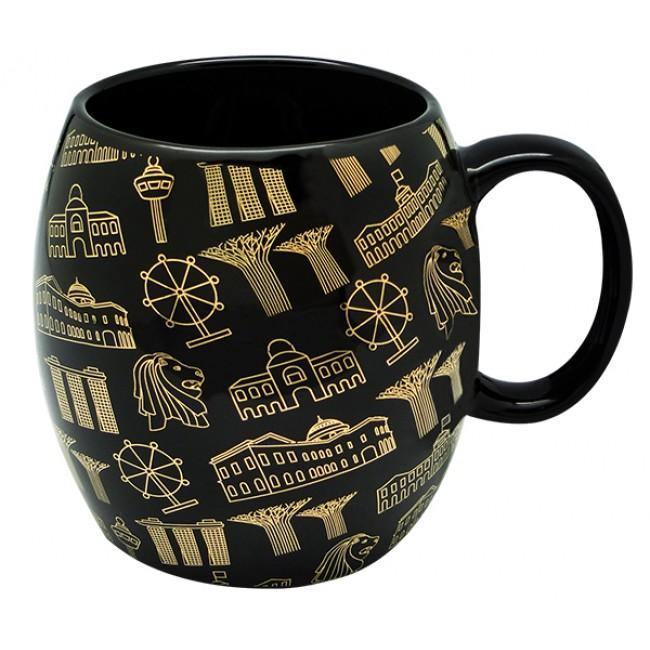 Black Motif Gold Ceramic Mug