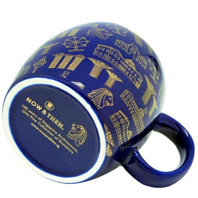 Blue Motif Gold Ceramic Mug
