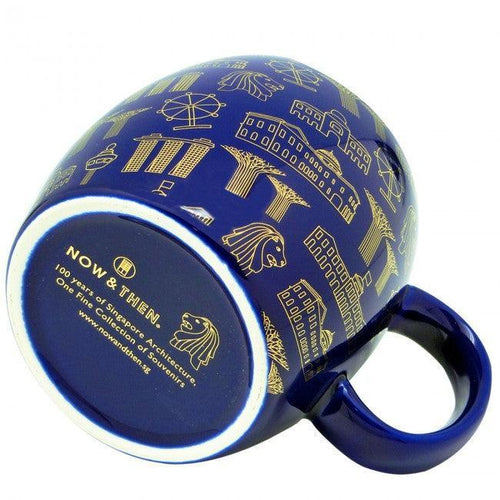 Blue Motif Gold Ceramic Mug