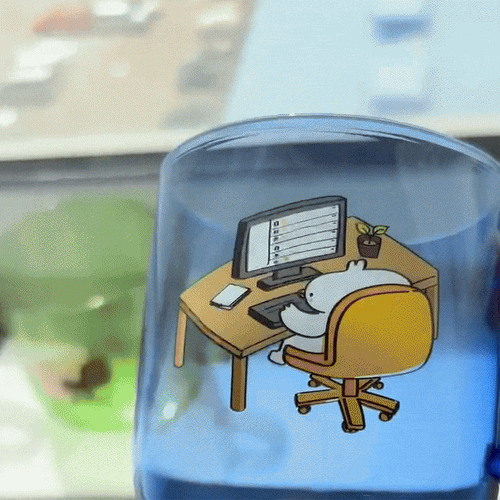 Blue Cup - Duck Replying Emails
