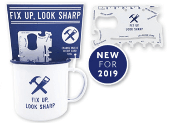 Enamel Mug and Credit Card Tool Gift Set