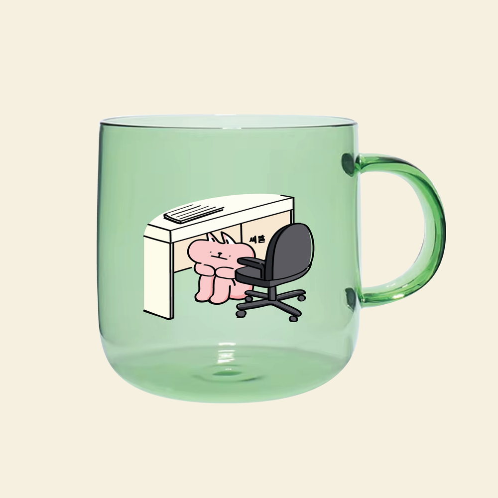 Green Cup - Cat Done With Work