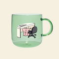 Green Cup - Cat Done With Work