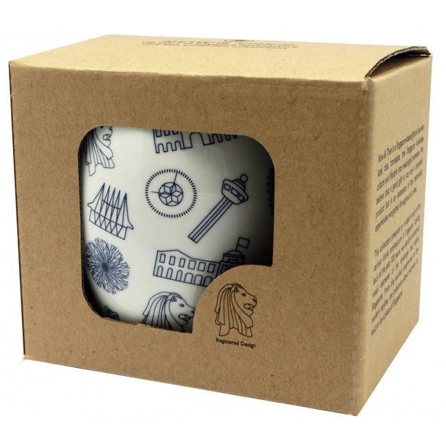 Motif Navy Blue Ceramic Mug