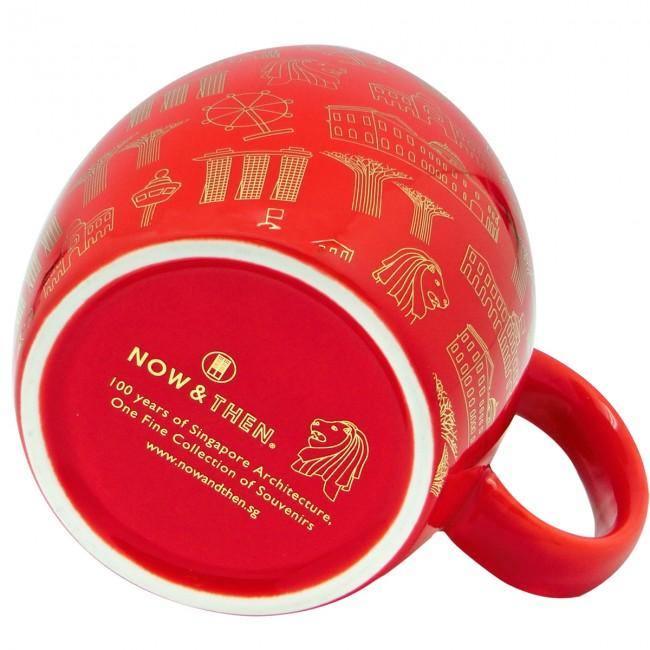 Red Motif Gold Ceramic Mug